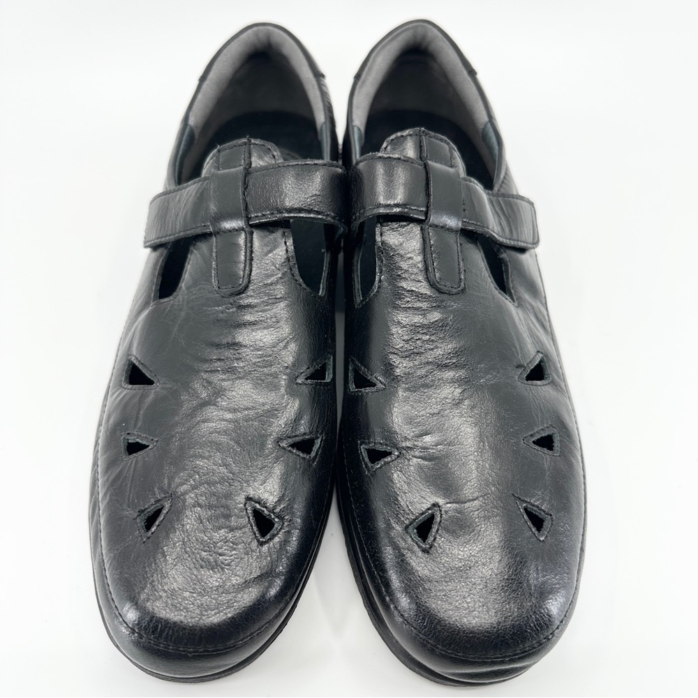 Propet Ladybug Cut-Out Mary Jane Flats Casual Black Leather Women’s Size 11 Med